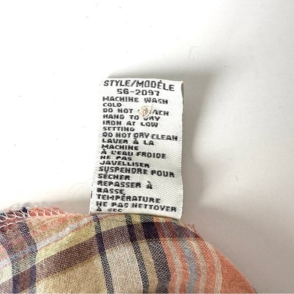 Garage Cream and Orange Long Sleeve Button Down Shirt - Picture 6 of 9